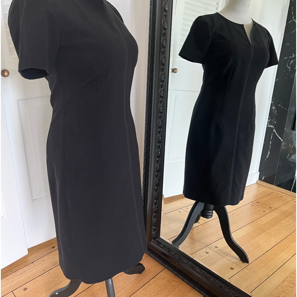 Theory Classic Little Black Dress short sleeve, loose fit, size 2P.
